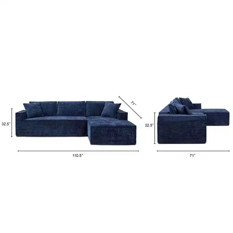 Divano componibile Brenley 110.5 RAF Sofà-in-a-Box, ciniglia grigio cenere