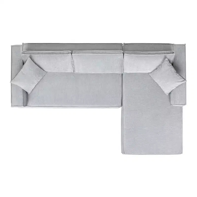 Divano componibile Brenley 110.5 RAF Sofà-in-a-Box, ciniglia grigio cenere