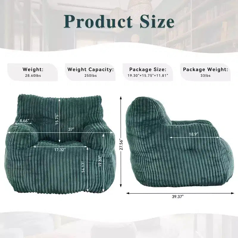 Poltrona sacco May Modern Corduroy 37 W