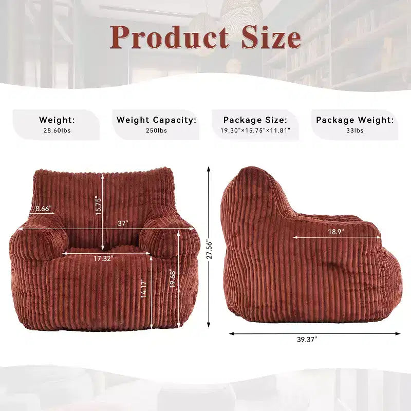 Poltrona sacco May Modern Corduroy 37 W