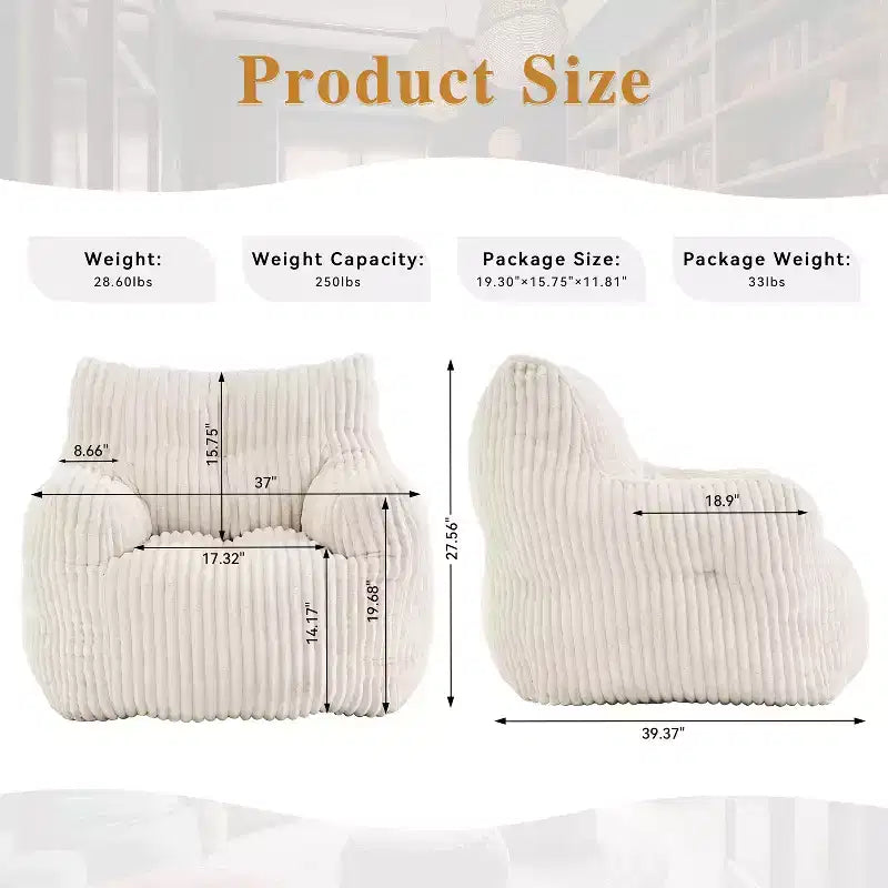Poltrona sacco May Modern Corduroy 37 W