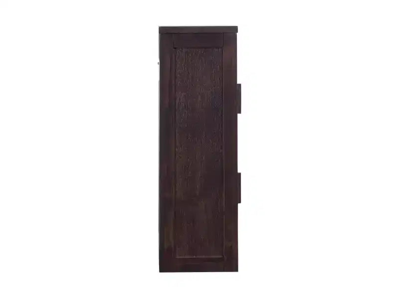 Pensile Moderno Boho a 2 Ante con Legno Massello e Dettagli in Rattan Naturale