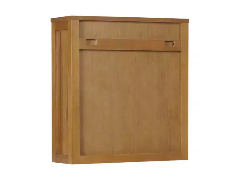 Pensile Moderno Boho a 2 Ante con Legno Massello e Dettagli in Rattan Naturale