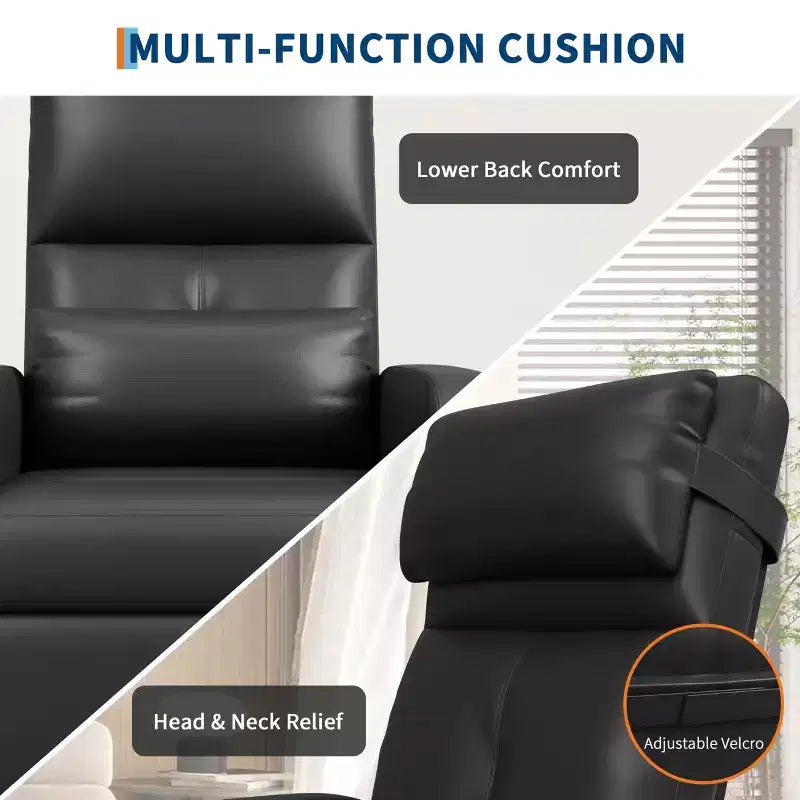 Poltrona reclinabile, reclinabile regolabile ergonomica imbottita, schienale alto, seduta imbottita, 2 tasche laterali, seduta home theater per soggiorno