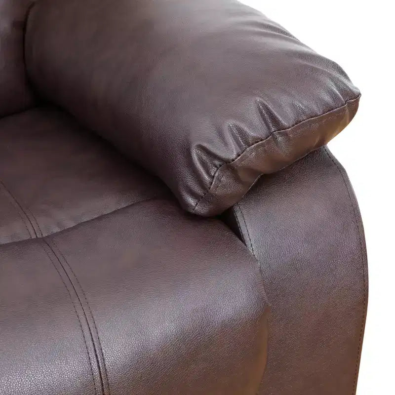 Poltrona reclinabile elettrica, poltrona reclinabile elettrica in pelle traspirante con schienale regolabile per soggiorno, marrone