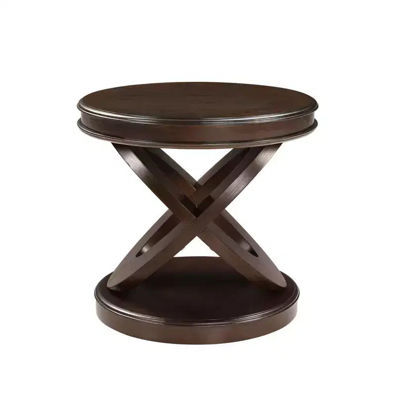 Tavolino Retrò con Struttura a X, Tavolino Laterale con Piano e Base Spessi, Tavolino d'Appoggio per Sala da Pranzo o Soggiorno, Espresso