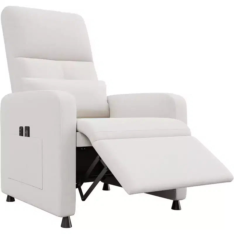 Poltrona Reclinabile Elettrica per Adulti, Divano Singolo Ergonomico Regolabile, Dondolo Imbottito con Tasche Laterali e Porta di Ricarica USB