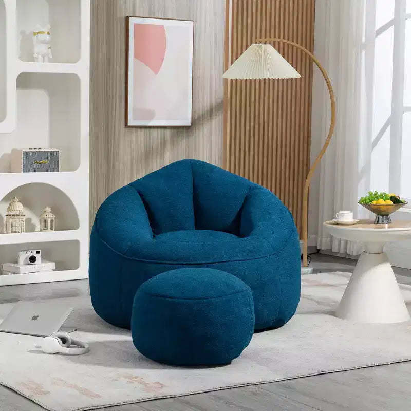 Sedia da divano a sacco Bedding, sedia a sacco con schiuma ad alta pressione, materiale per adulti con imbottitura in schiuma compressa, pouf a sacco con poggiapiedi