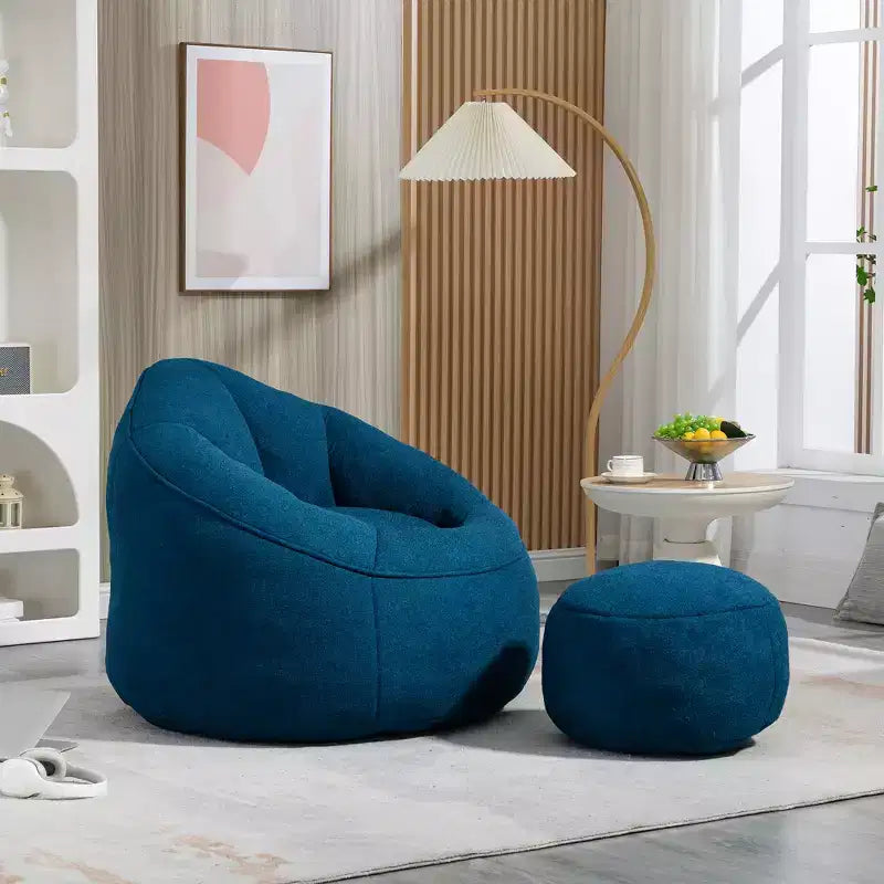Sedia da divano a sacco Bedding, sedia a sacco con schiuma ad alta pressione, materiale per adulti con imbottitura in schiuma compressa, pouf a sacco con poggiapiedi