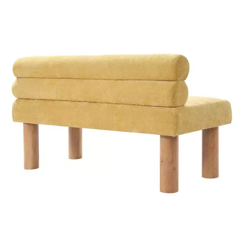 Panca da pranzo moderna imbottita Yuina con gambe in legno di gomma