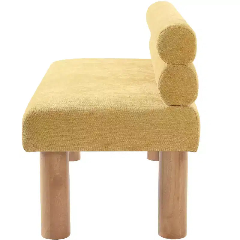 Panca da pranzo moderna imbottita Yuina con gambe in legno di gomma