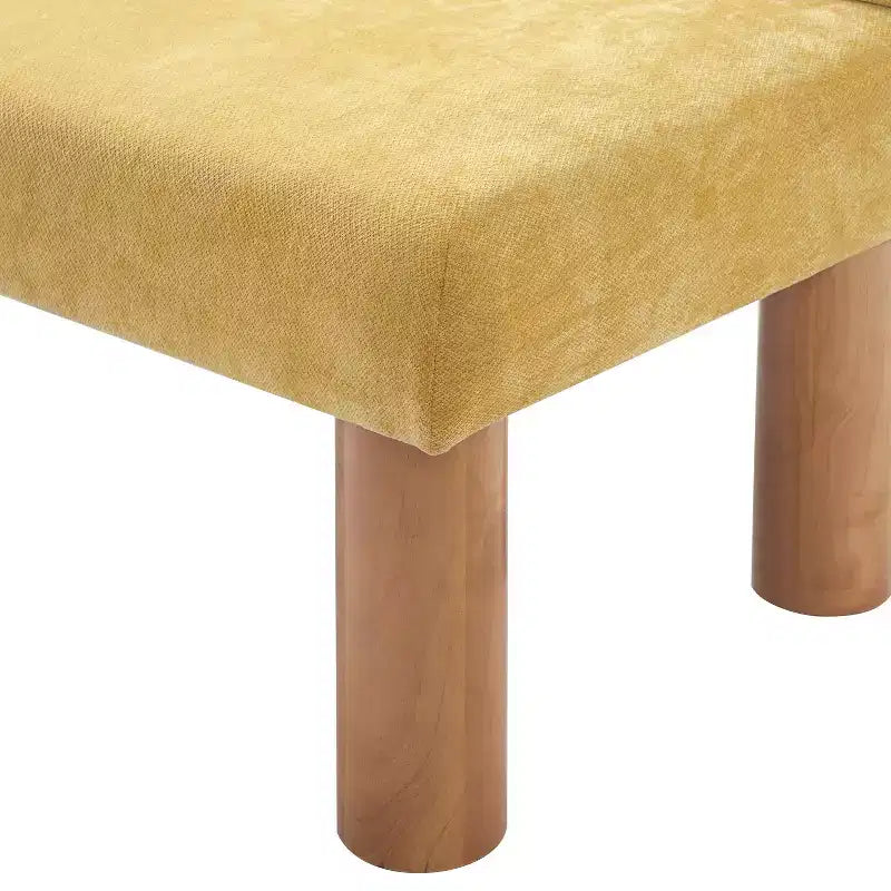 Panca da pranzo moderna imbottita Yuina con gambe in legno di gomma