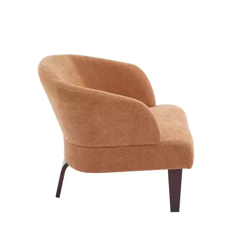 Poltrona Moderna con Schienale a Botte, Sedia Comoda Imbottita con 3 Gambe in Legno Massello, Poltrone a Botte per Soggiorno, Camera da Letto