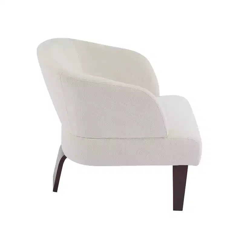 Poltrona Moderna con Schienale a Botte, Sedia Comoda Imbottita con 3 Gambe in Legno Massello, Poltrone a Botte per Soggiorno, Camera da Letto