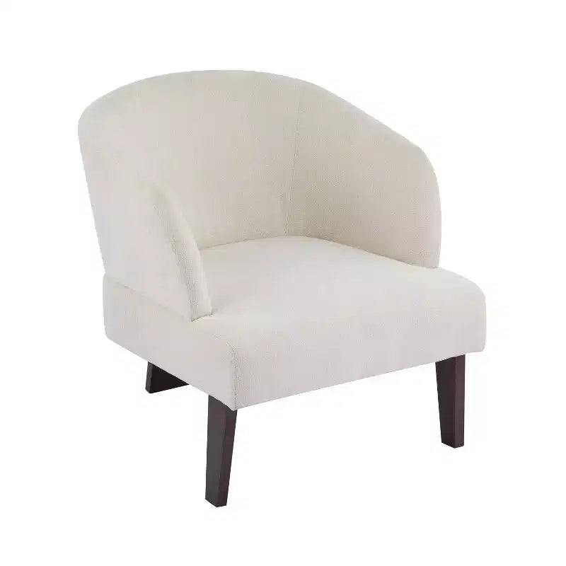 Poltrona Moderna con Schienale a Botte, Sedia Comoda Imbottita con 3 Gambe in Legno Massello, Poltrone a Botte per Soggiorno, Camera da Letto