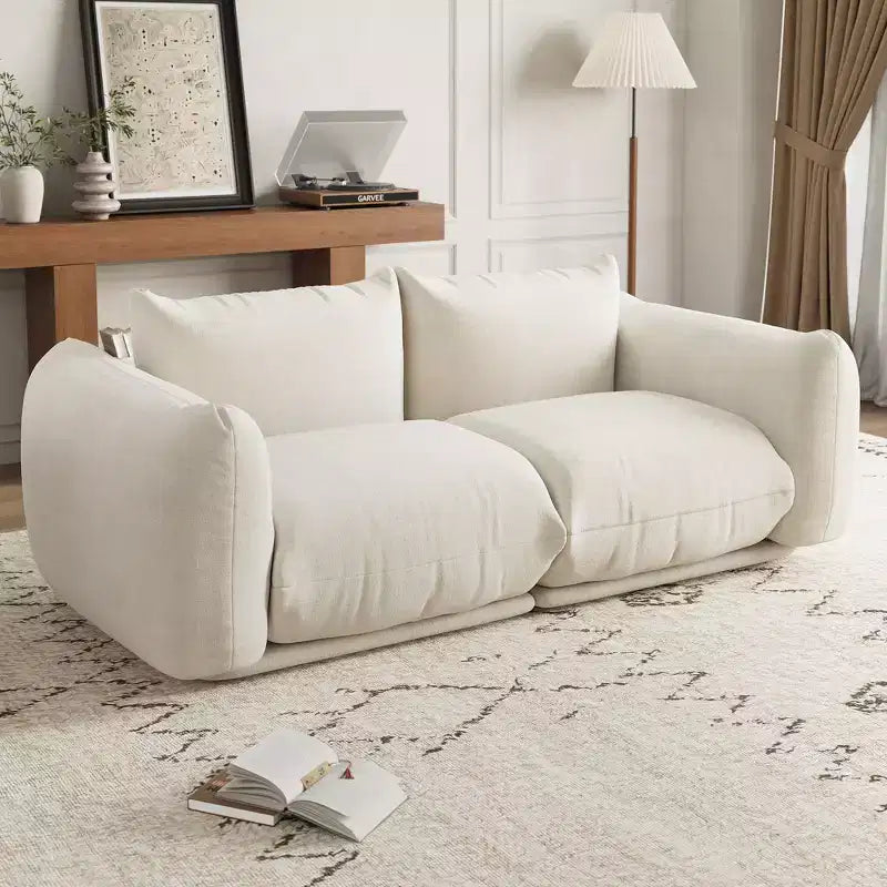 Divano Modulare Love Seat in Tessuto Ciniglia, Divano Cloud a 2 Posti con Imbottitura ad Alta Resilienza, Design Senza Struttura per Appartamenti e Salotti