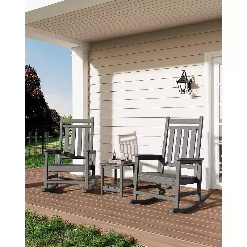 Sedia a dondolo da esterno, sedia da giardino resistente alle intemperie per patio, sedia a dondolo in HDPE per adulti, dondolo per portico anteriore per giardino, cortile, terrazza