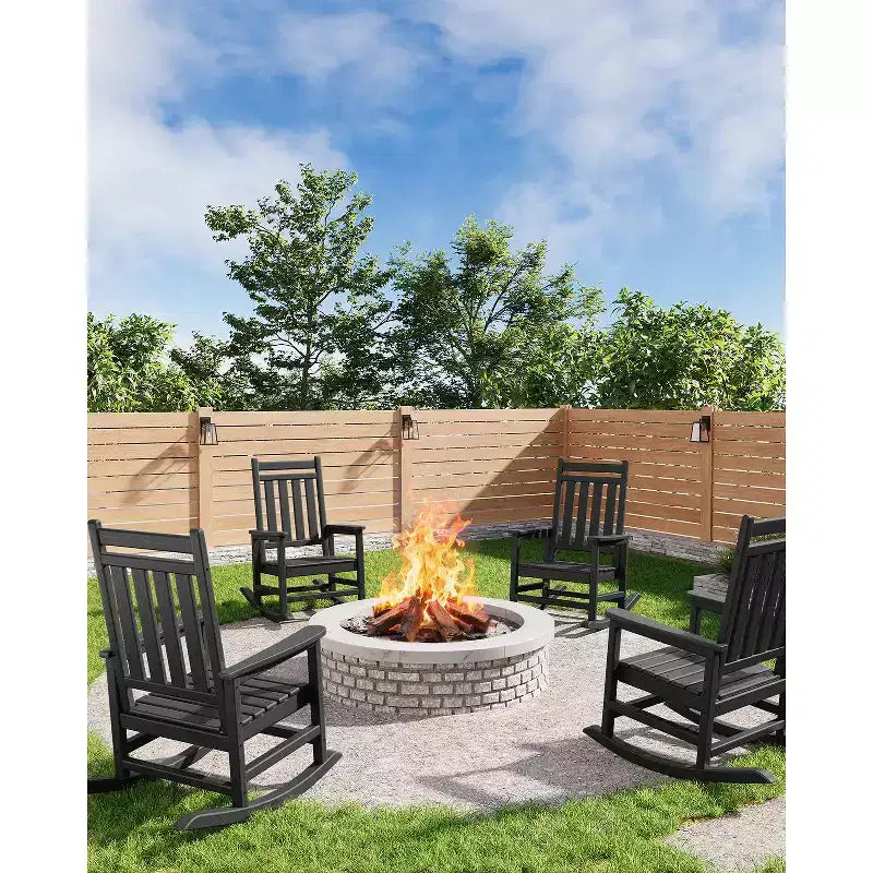 Sedia a dondolo da esterno, sedia da giardino resistente alle intemperie per patio, sedia a dondolo in HDPE per adulti, dondolo per portico anteriore per giardino, cortile, terrazza