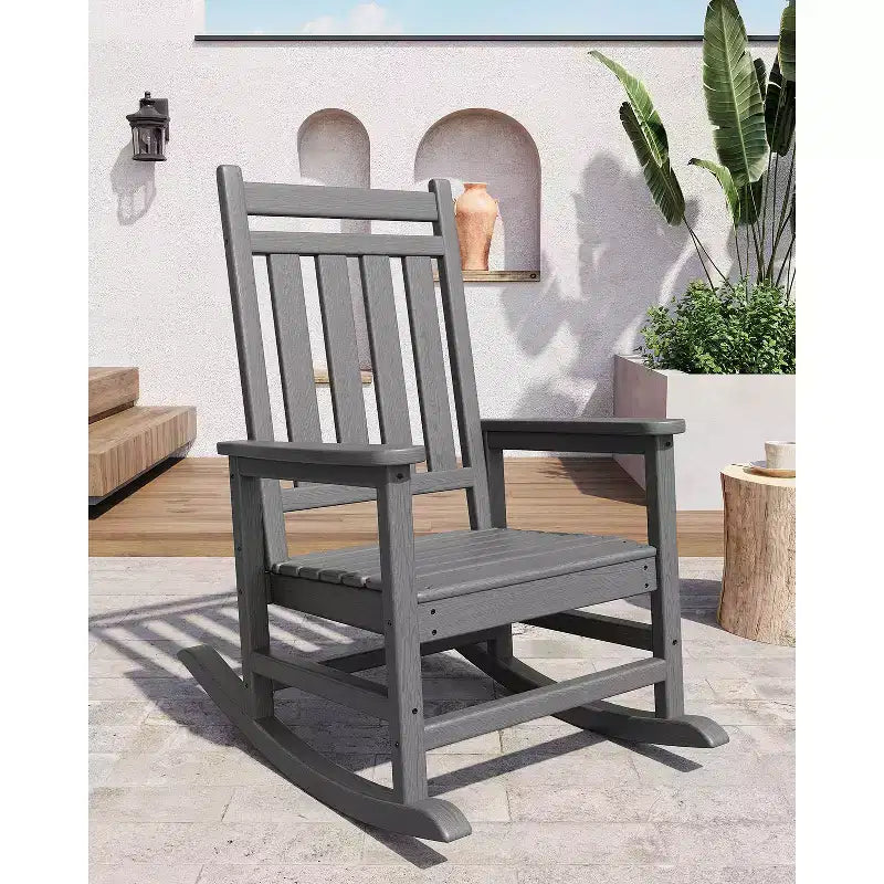Sedia a dondolo da esterno, sedia da giardino resistente alle intemperie per patio, sedia a dondolo in HDPE per adulti, dondolo per portico anteriore per giardino, cortile, terrazza
