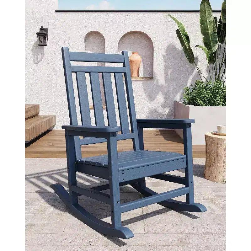 Sedia a dondolo da esterno, sedia da giardino resistente alle intemperie per patio, sedia a dondolo in HDPE per adulti, dondolo per portico anteriore per giardino, cortile, terrazza