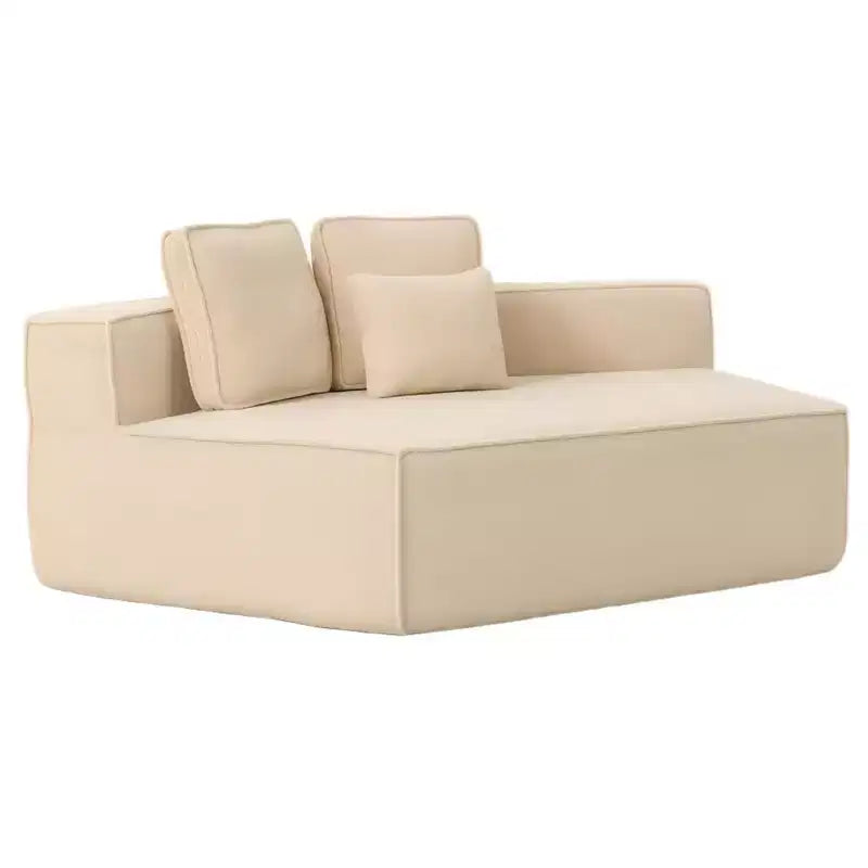 Divano componibile in tessuto orsetto oversize da 335 cm, divano moderno completamente imbottito con sei cuscini