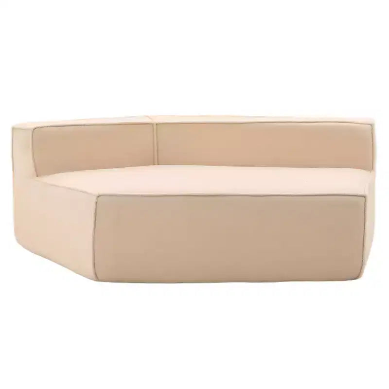 Divano componibile in tessuto orsetto oversize da 335 cm, divano moderno completamente imbottito con sei cuscini