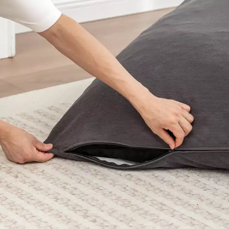 Pouf a sacco da pavimento, un lettino pigro adatto sia per adulti che per bambini, ideale per salotti, balconi