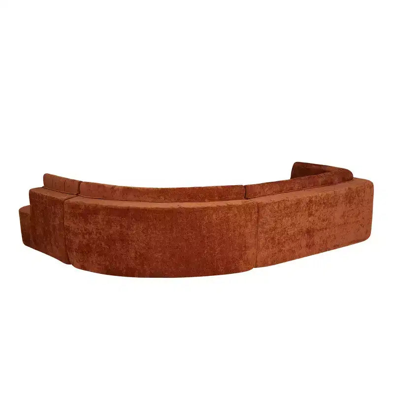 Divano sezionale moderno a L da 119'', divano angolare curvo a destra in stile minimalista con braccioli, design trapuntato, nessun montaggio richiesto