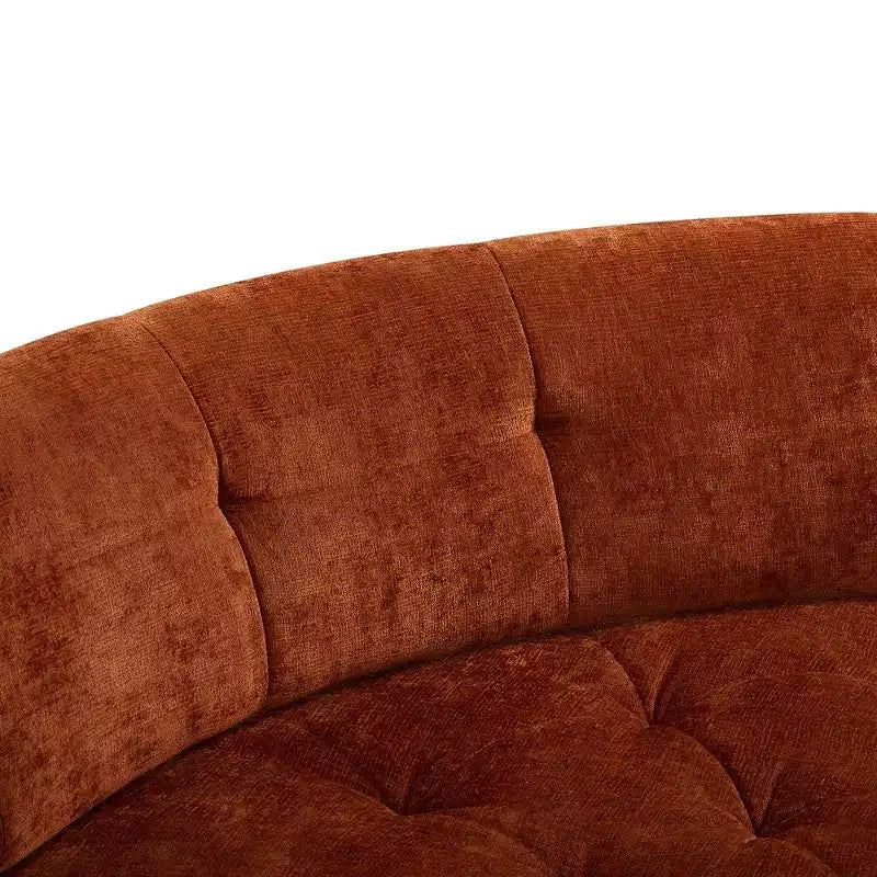 Divano sezionale moderno a L da 119'', divano angolare curvo a destra in stile minimalista con braccioli, design trapuntato, nessun montaggio richiesto