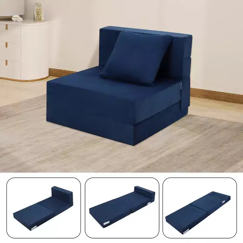 Divano Letto Pieghevole, Divano Letto Pieghevole con Cuscino, Sedia Letto Trasformabile Pieghevole, Materasso per Divano Futon con Schiuma di Memoria e Copertura Lavabile