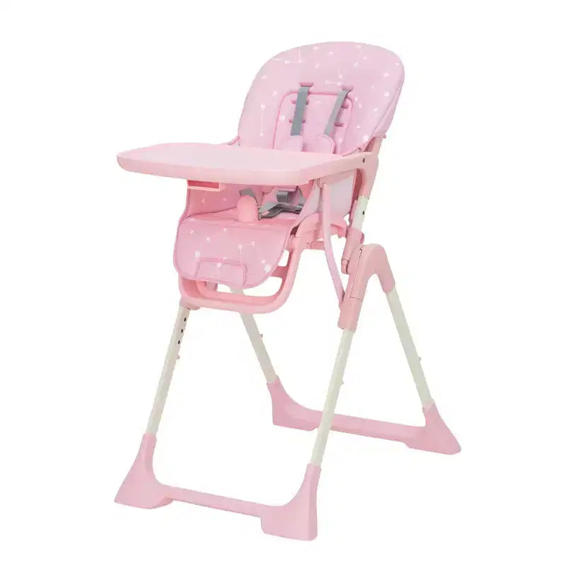 Seggiolone per neonati, Seggiolone pieghevole per neonati e bambini piccoli, Altezza/Schienale/Poggiapiedi regolabili, Vassoio rimovibile