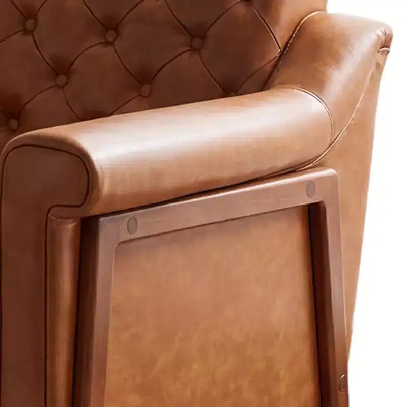 Poltrona accento accogliente in similpelle, moderna per soggiorno, sedia da lettura in stile metà secolo per ufficio, divano singolo, poltrona per camera da letto, appartamento