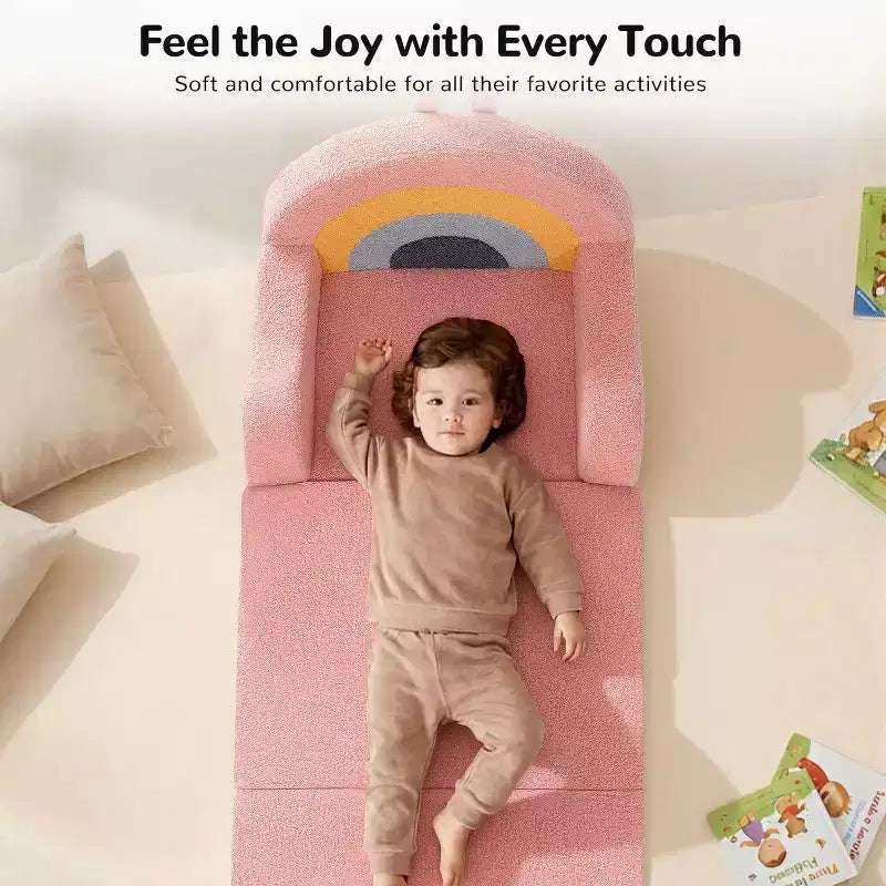 Divanetto trasformabile 2 in 1 per bambini - Morbido divano portatile per neonati con fodera lavabile