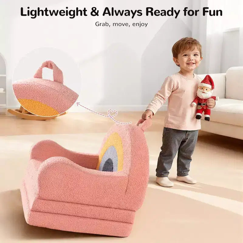 Divanetto trasformabile 2 in 1 per bambini - Morbido divano portatile per neonati con fodera lavabile