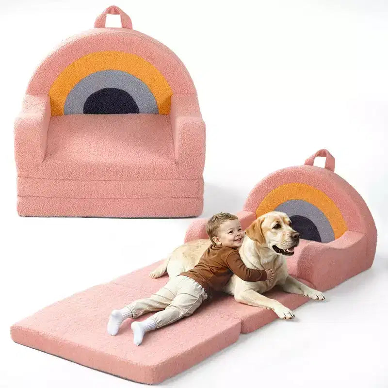 Divanetto trasformabile 2 in 1 per bambini - Morbido divano portatile per neonati con fodera lavabile