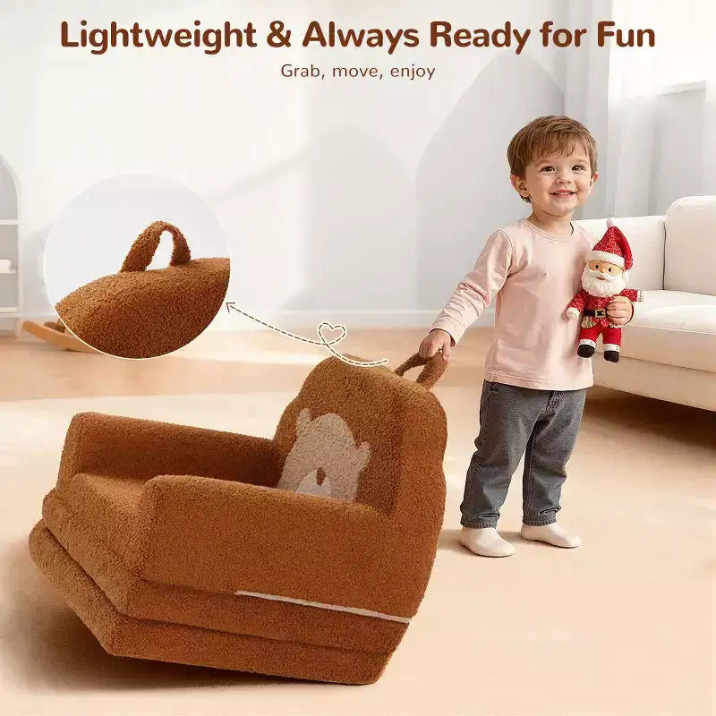 Divanetto trasformabile 2 in 1 per bambini - Morbido divano portatile per neonati con fodera lavabile