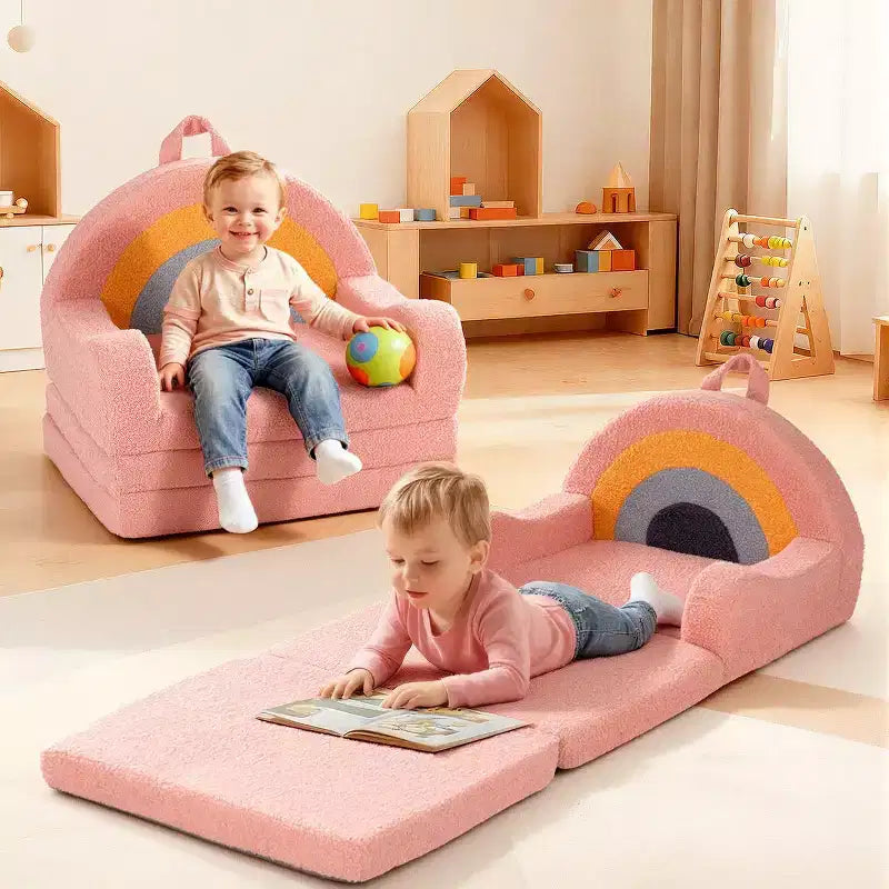 Divanetto trasformabile 2 in 1 per bambini - Morbido divano portatile per neonati con fodera lavabile